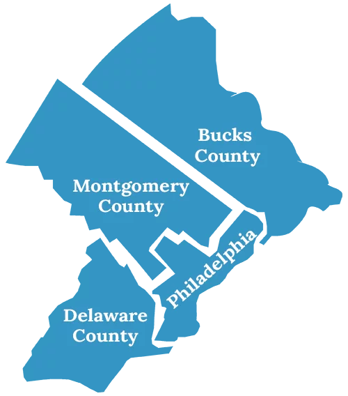 Philadelphia, Bucks County, Montgomery County Map